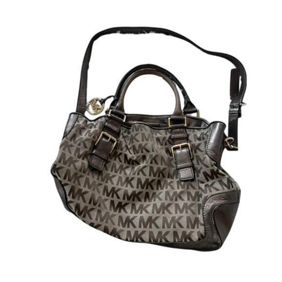 Michael Kors Tan and Brown fashion bag w/ 2 handles plus shoulder strap - Picture 5 of 10